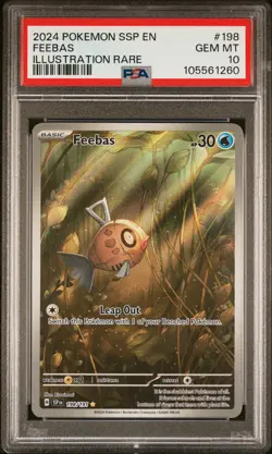 2024 POKEMON SSP EN-SURGING SPARKS ILLUSTRATION RARE #198 FEEBAS PSA 10 - Image 1