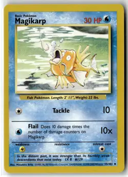 Magikarp ⭐ 35/102 Uncommon Base Set 1999 Pokemon NM - Image 1