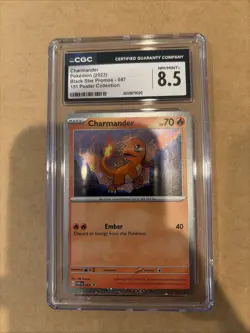 Charmander Black Star Promo 2023 Pokemon 151 Poster Collection #047 CGC 8.5 - Image 1