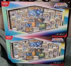2x Pokemon TCG Prismatic Evolutions Lucario Ex + Tyranitar Ex Premium Collection - Image 1