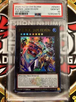 YuGiOh P.U.N.K. JAM FEVER! #BLMM-EN051🔥PSA 10 GEM🔥1st EDITION-2025 ULTRA RARE - Image 1