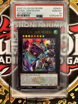 YuGiOh P.U.N.K. JAM FEVER! #BLMM-EN051🔥PSA 10 GEM🔥1st EDITION-2025 ULTRA RARE - Image 3