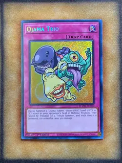 Yugioh Ojama Trio BLMM-EN010 Secret Rare 1st Ed NM - Image 1