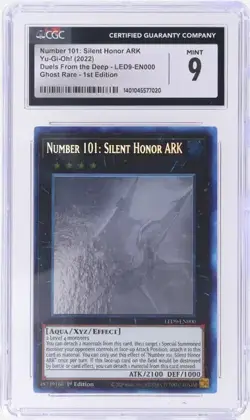 YUGIOH 1ST LED9-EN000 NUMBER 101 SILENT HONOR ARK GHOST CGC 9 MINT 1401045577020 - Image 1