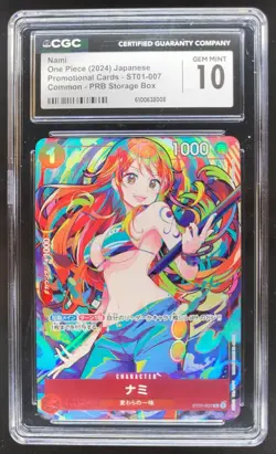 2024 ONE PIECE CCG JAPANESE NAMI PROMO ST01-007 CGC 10 PT - Image 1