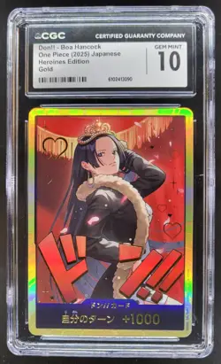 2025 ONE PIECE CCG JAPANESE DON!! BOA HANCOKC GOLD HEROINES EDITION CGC 10 PT - Image 1