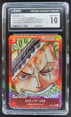 2023 ONE PIECE CCG JAPANESE RORONOA ZORO FILM RED ALT ART ST01-013 CGC 10 PT - Image 1