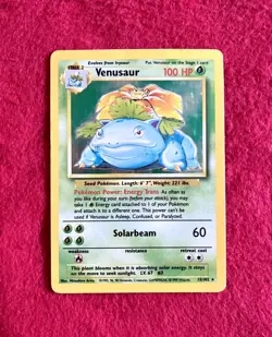1999 Pokemon TCG Venusaur Holo Holographic Rare Card 15/102 Base Set - Image 1
