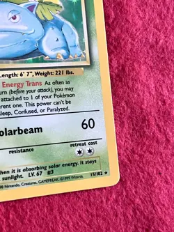 1999 Pokemon TCG Venusaur Holo Holographic Rare Card 15/102 Base Set - Image 5