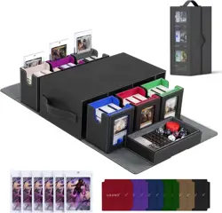 Commander Deck Box for MTG, 6-Deck Modular Card Case with Dice Tray Hold 600+ Do - Image 1