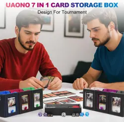 Commander Deck Box for MTG, 6-Deck Modular Card Case with Dice Tray Hold 600+ Do - Image 3