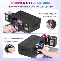 Commander Deck Box for MTG, 6-Deck Modular Card Case with Dice Tray Hold 600+ Do - Image 5