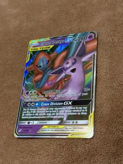 Pokemon Espeon & Deoxys GX Ultra Rare TAG TEAM Holo SM-Unified Minds Card 72/236 - Image 2