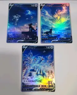 Lot of 3 Custom holo Dialga V Pokemon Trading Card sleeved & top loaded CUSTOM - Image 1