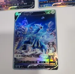 Lot of 3 Custom holo Dialga V Pokemon Trading Card sleeved & top loaded CUSTOM - Image 2