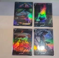 Lot of 4 Custom holo Mixed Pokemon Trading Card sleeved & top loaded - Image 1