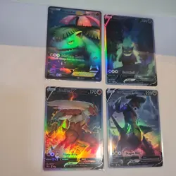 Lot of 4 Custom holo Mixed Pokemon Trading Card sleeved & top loaded - Image 3