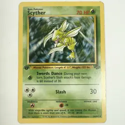 Pokemon Scyther TCG Jungle Card 26/64 Regular 1st Edition Rare LP - Image 1