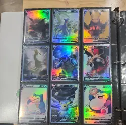 Lot of 9 Custom holo fanart mixed V Pokemon Trading Card sleeved & top loaded - Image 1