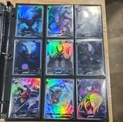 Lot of 9 Custom holo fanart mixed V Pokemon Trading Card sleeved & top loaded - Image 1