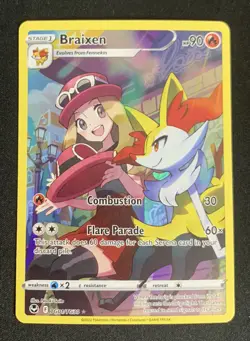 Braixen TG01/TG30 Silver Tempest Trainer Gallery Holo Pokemon TCG Card NM - Image 1
