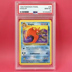 PSA 10 Kingler 38 Unlimited 1999 Fossil Pokemon Card Graded Vintage WOTC CGC TAG - Image 1