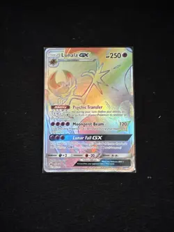 Lunala GX Secret Rare 153/149 Pokemon Card from the 2017 Sun & Moon Base Set - Image 1