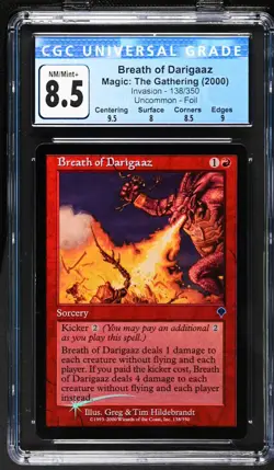 BREATH OF DARIGAAZ Invasion Foil U CGC 8.5 MTG [Nostalgium] - Image 1
