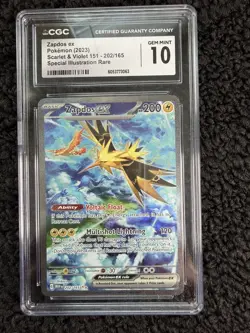 Pokemon 2023 Zapdos Ex 202/165 SIR Scarlet & Violet 151 GEM MINT CGC 10 - Image 1