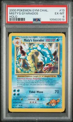 2000 Pokemon Gym Challenge Misty’s Gyarados #13 Holo PSA 6 - Image 1