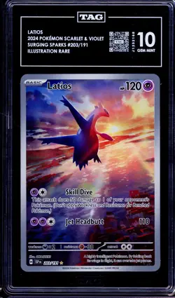 2024 POKEMON S&V SURGING SPARKS 203/191 TAG GEM MT 10 IR LATIOS - Image 1