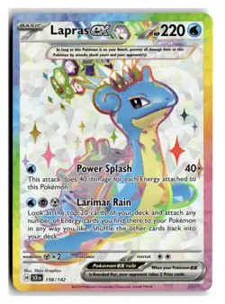 Lapras ex Ultra Rare Water Holo SV07: Stellar Crown #158/142 [NM] Pokemon TCG - Image 1