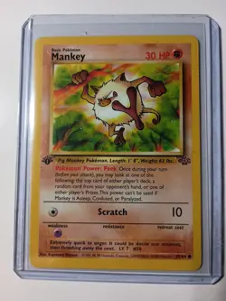 1999 Pokemon Mankey 1st Edition Jungle 55/64 - Image 2