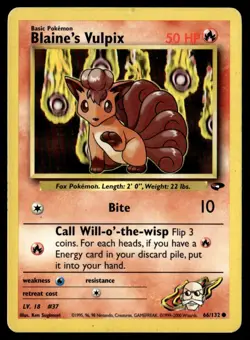 2000 Gym - Challenge Blaine’s Vulpix Basic/Common #66 - Image 1