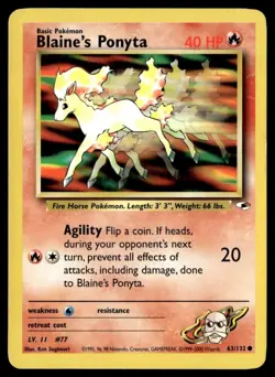 2000 Gym - Heroes Blaine’s Ponyta Basic/Common #63 - Image 1