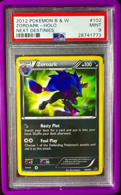 Zoroark 102/99 Next Destinies Holo Secret Rare Pokemon 2012 PSA 9 - Image 1