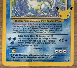 Pokemon TCG - Blastoise 2/102 - 25th Celebrations: Classic Collection Holo - NM - Image 3
