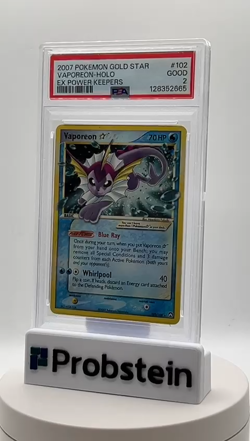 PSA 2 VAPOREON GOLD STAR HOLO EX POWER KEEPERS 2007 POKEMON NM #102 - Image 2