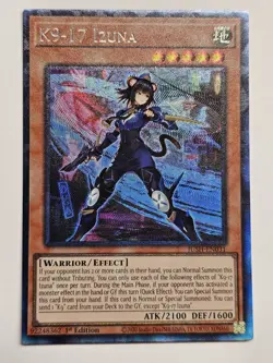 yugioh K9-17 IZUNA COLLECTOR'S RARE 1ST EDITION JUSH-EN031 lightly played - Image 1