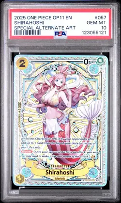 ONE PIECE ENGLISH OP11-A FIST OF DIVINE SPEED 057 SHIRAHOSHI PSA 10 - Image 1