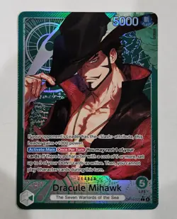Dracule Mihawk OP14-020 Alternate Art One Piece The Azure Sea's Seven Alt Leader - Image 1