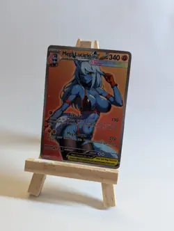 Pokemon Anime Waifu Mega Lucario EX Rare Full Art Doujin ACG Custom Art Card - Image 1