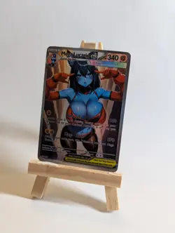 Pokemon Anime Waifu Mega Lucario EX Rare Full Art Doujin ACG Custom Art Card - Image 1
