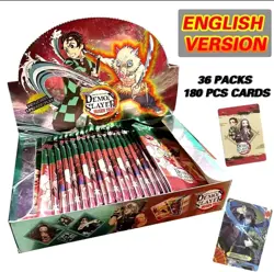 Demon Slayer 36 Packs English Trading Card Booster Box Anime Collectible Cards - Image 1