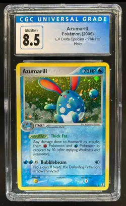 CGC 8.5 Azumarill 2005 EX Delta Species 114/113 Holo Pokemon Card - Image 1