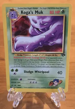 KOGA'S MUK 026/132 Gym Challenge Pokemon Card Rare WOTC NM - Image 3