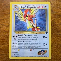Koga's Pidgeotto 27/13 - Gym Challenge Unlimited Rare 2000 - Pokemon TCG Card LP - Image 1