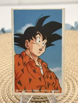 Son Goku Dragon Ball Z Vintage Menko Mini Card TCG Bandai Japan Anime 1992 - Image 1