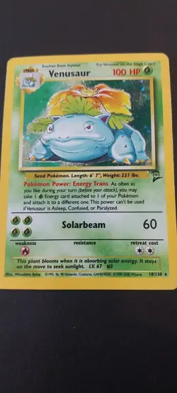 Venusaur 18/130 Base Set 2 Holo Rare Pokemon Card WOTC 1999 - 2000 Vintage Lp - Image 3