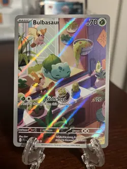 Pokemon TCG Stellar Crown Bulbasaur Card 143/142 Secret Illustration Rare NM - Image 1